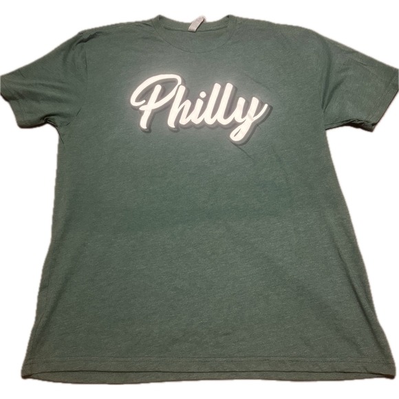 Next Level Apparel Other - Next Level Mens Philly Script Graphic T-Shirt XL Green Short Sleeve Crewneck